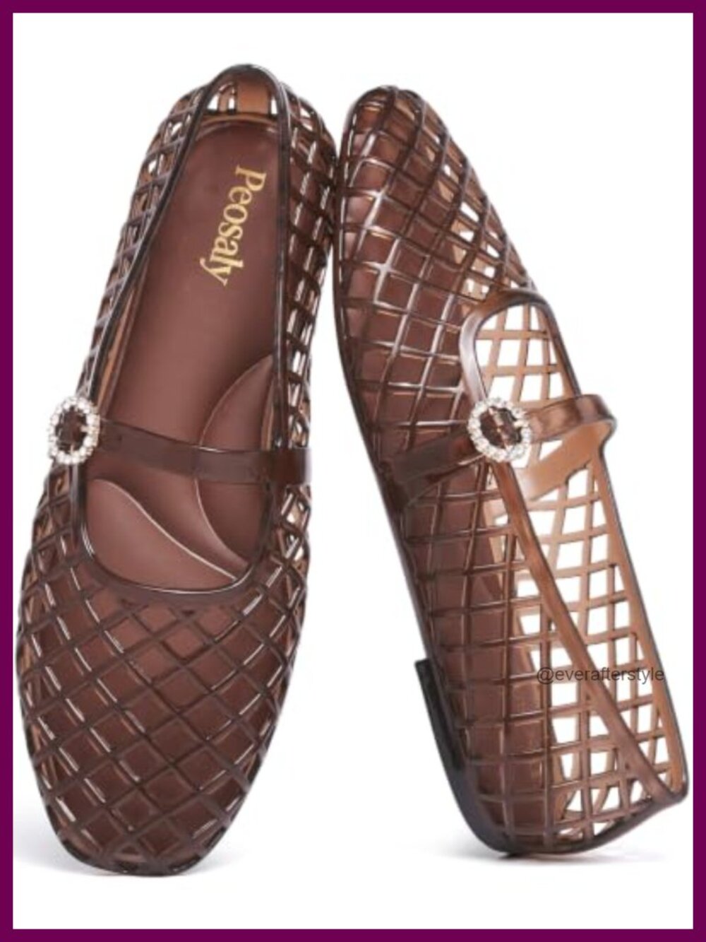 Womens Jelly Flats Slip On Pointed Toe Comfortable Mary Jane Shoes